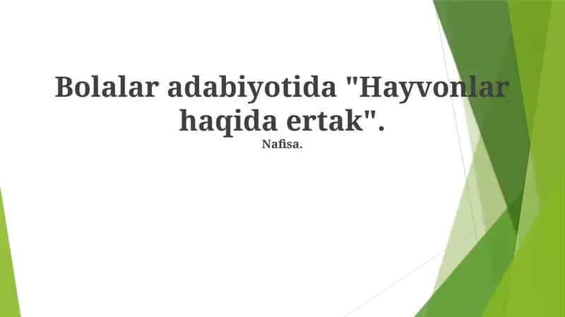 Hayvonlar haqida ertak