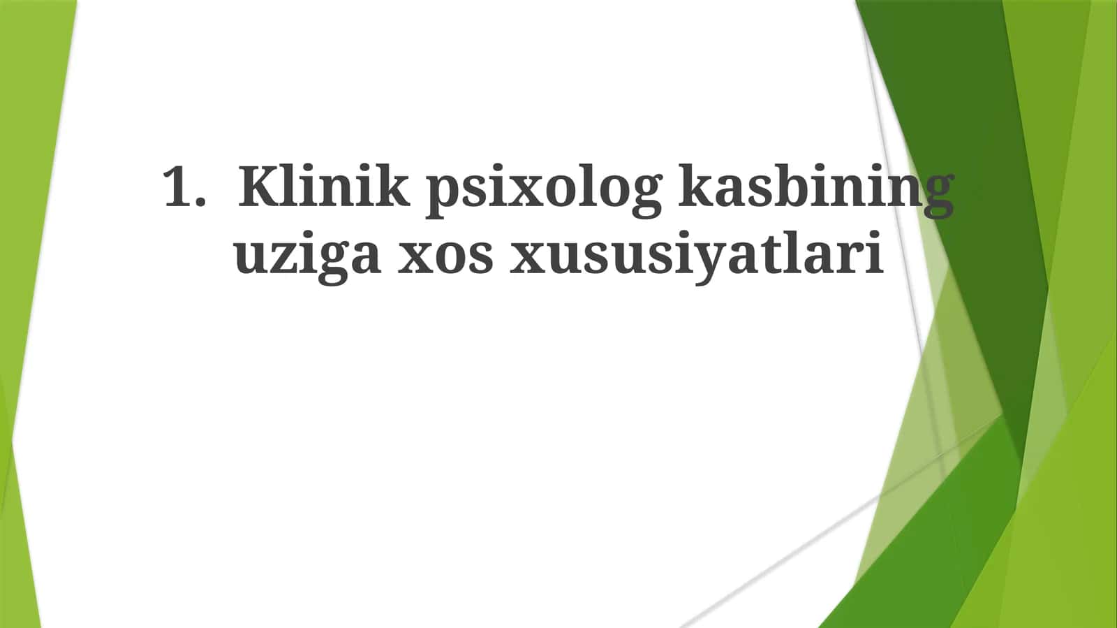 Klinik Psixolog Kasbining Uziga Xos Xususiyatlari