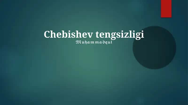 Chebishev tengsizligi