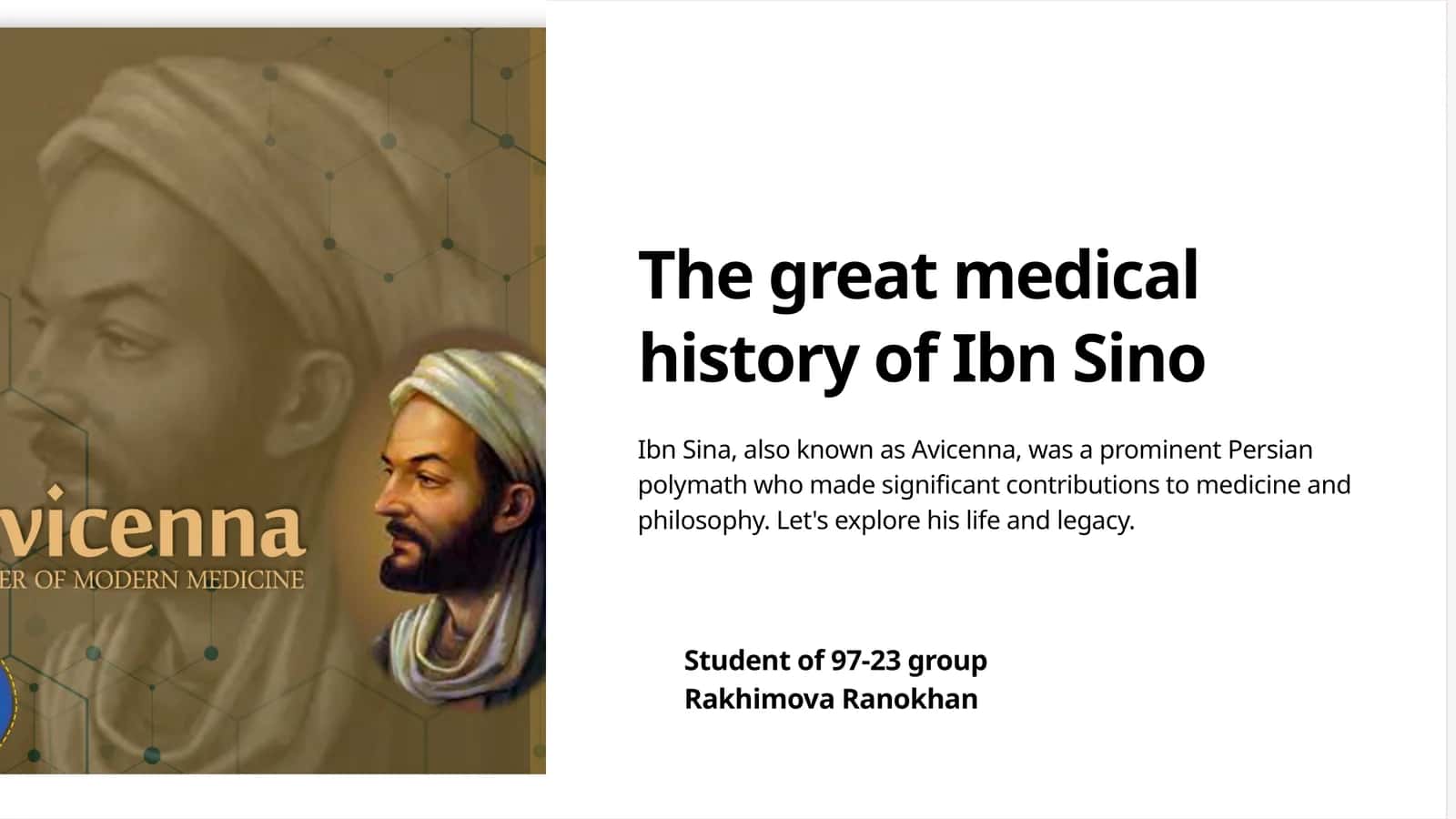 The great medical history of Ibn Sino