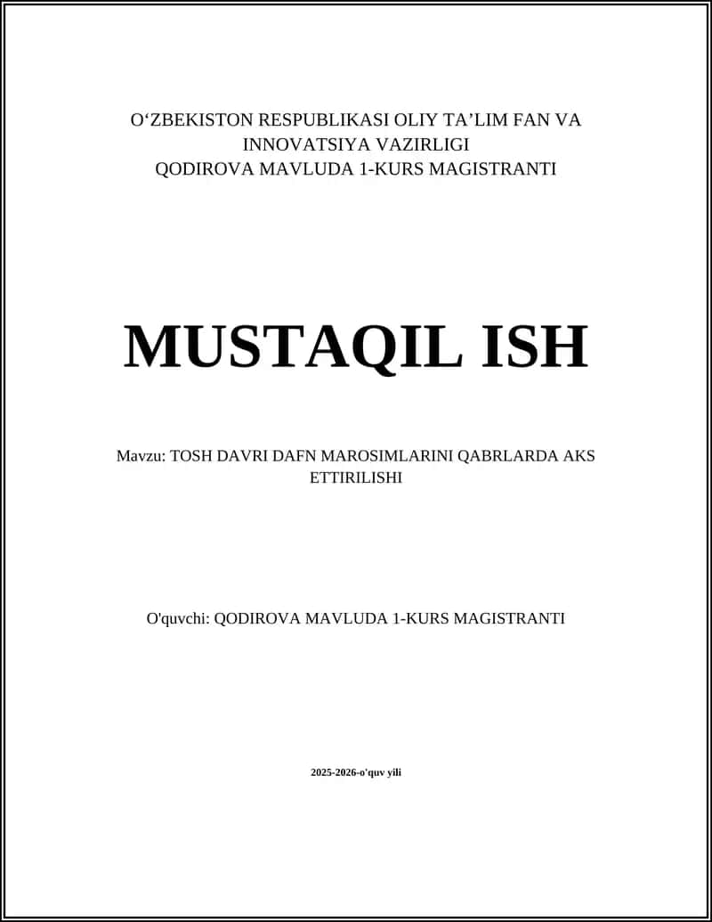 Tosh davri dafn marosimlarini qabrlarda aks ettirilishi