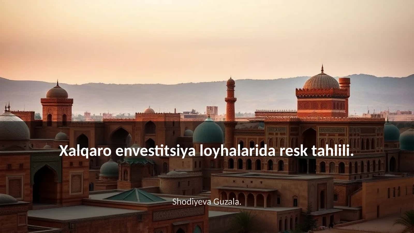 Xalqaro envestitsiya loyhalarida resk tahlili