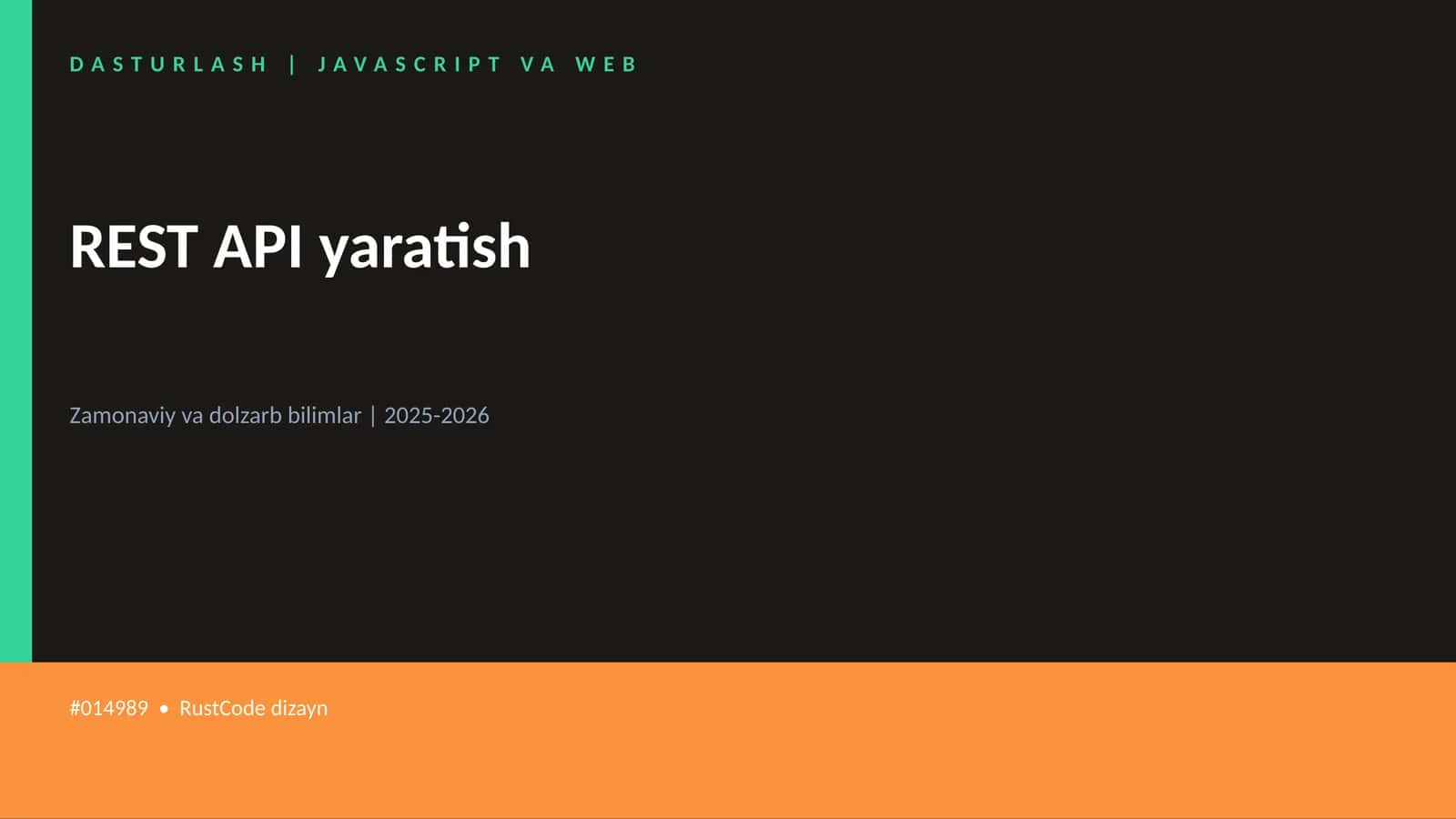 DASTURLASH | JAVASCRIPT VA WEB