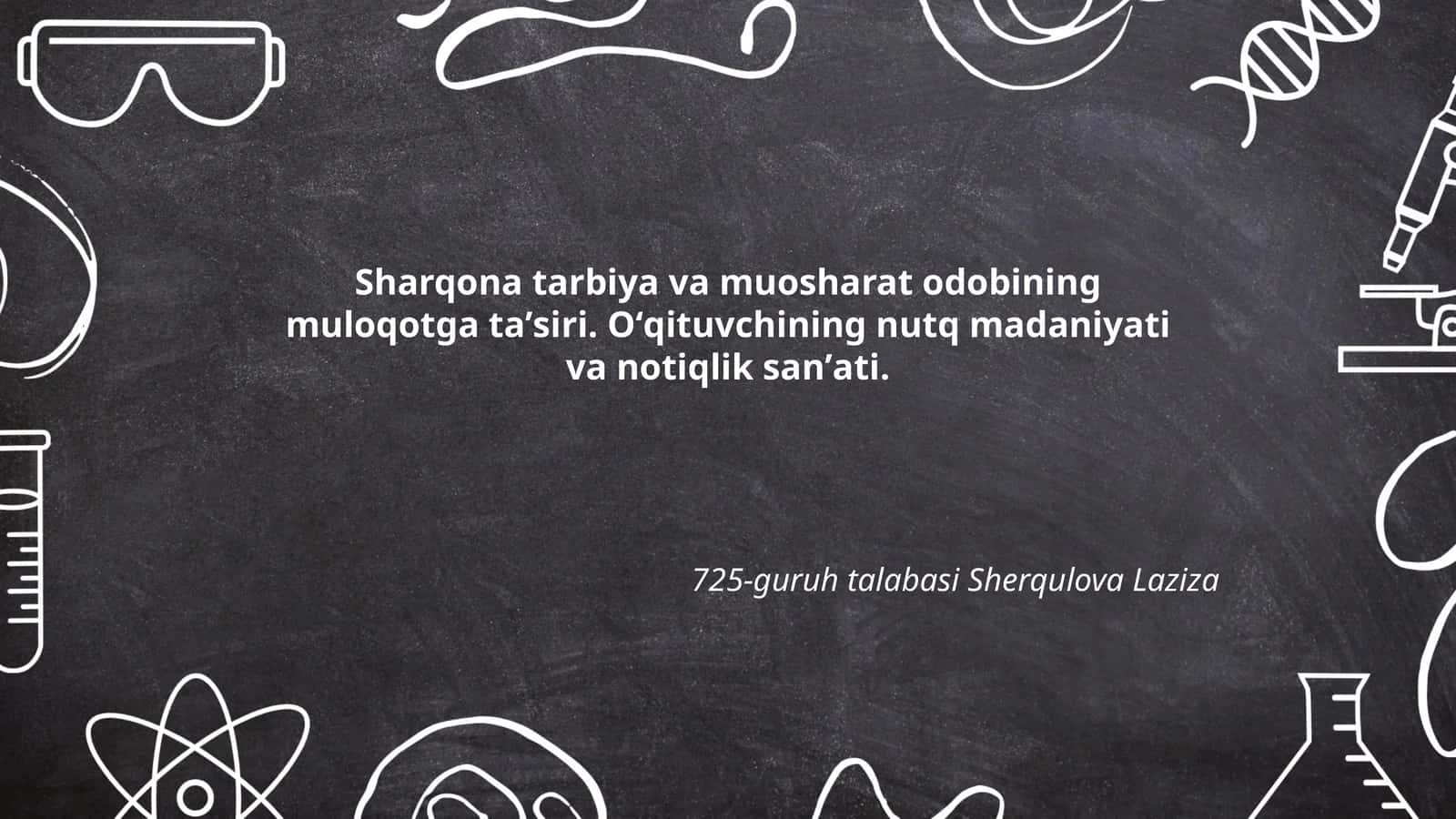 Sharqona tarbiya va muosharat odobining muloqotga taʼsiri