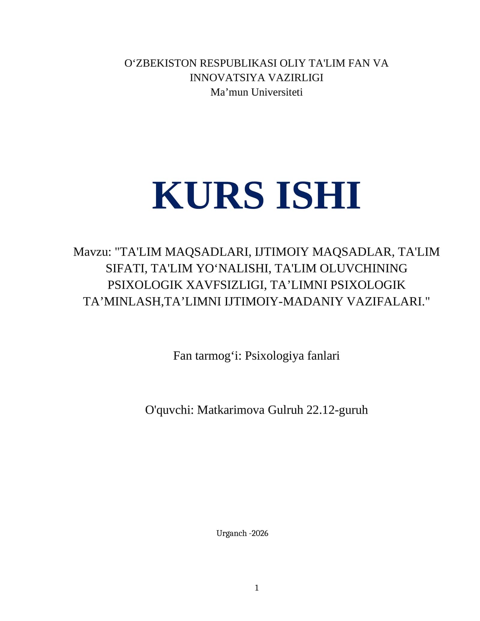 Taʼlim maqsadlari ijtimoiy maqsadlar