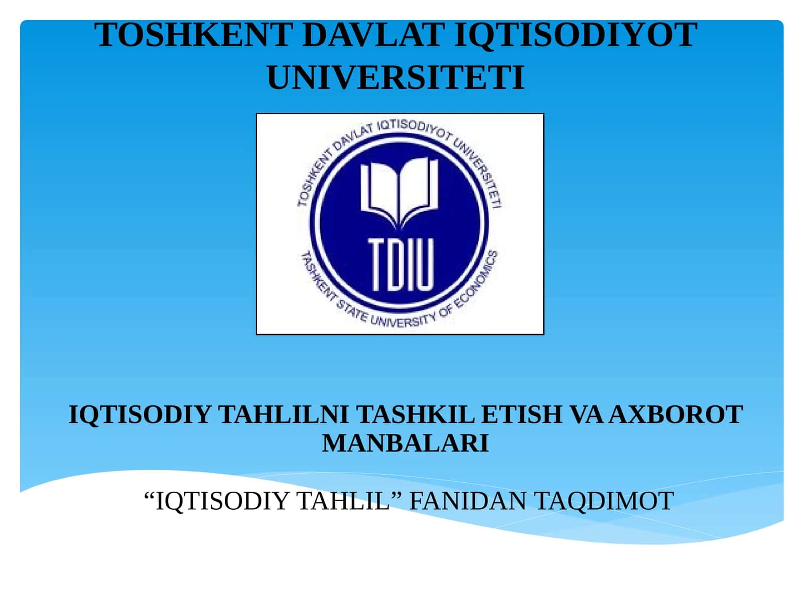 Iqtisodiy tahlil fanining nazariy asoslari