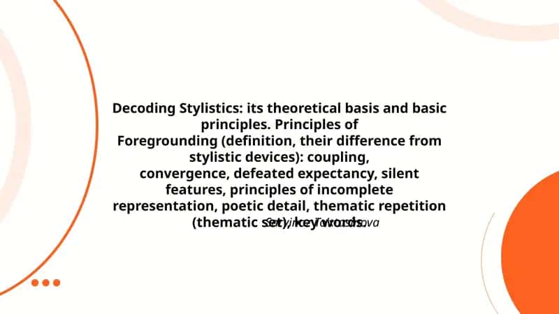 Decoding Stylistics