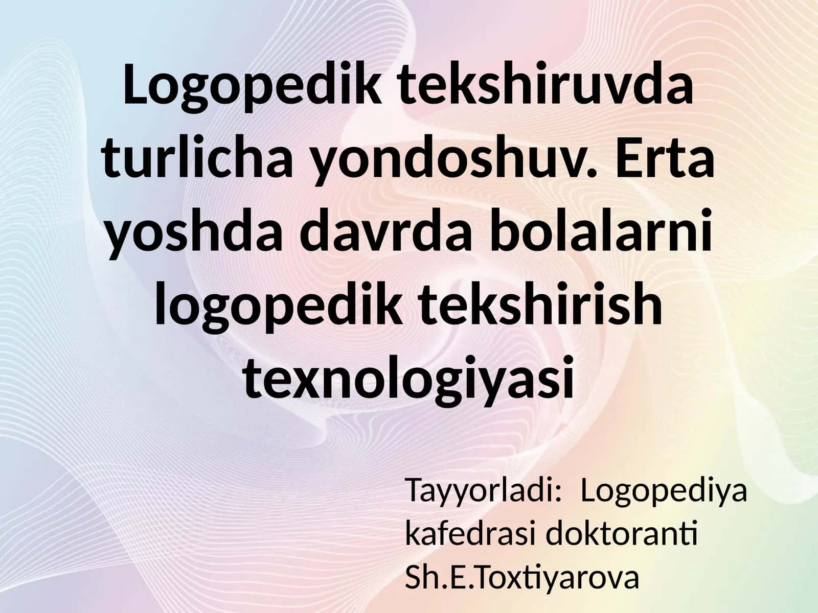 Logopedik tekshiruv dasturi