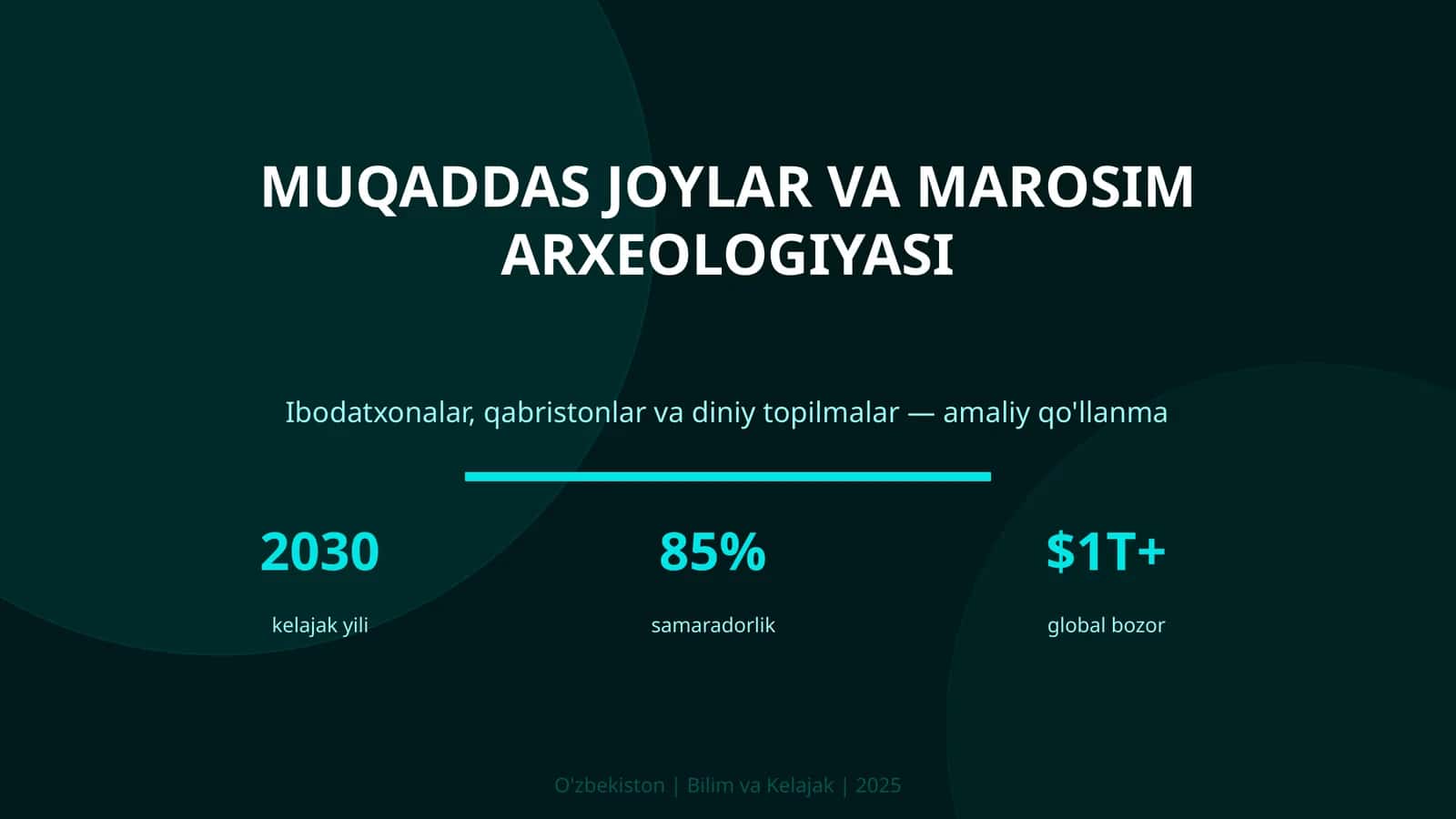 MUQADDAS JOYLAR VA MAROSIM ARXEOLOGIYASI