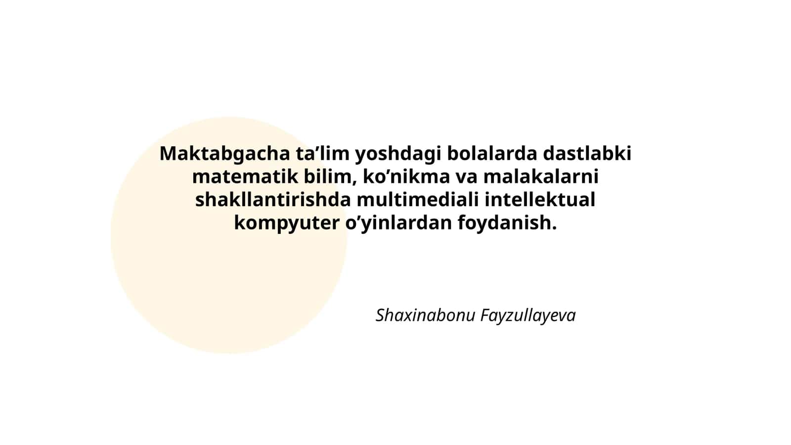 Maktabgacha ta’lim yoshdagi bolalarda dastlabki matematik bilim