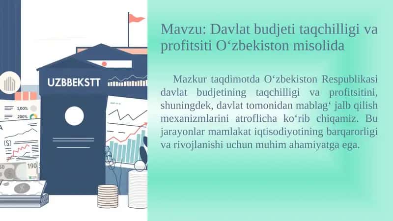 Davlat budjeti taqchilligi va profitsiti O‘zbekiston misolida