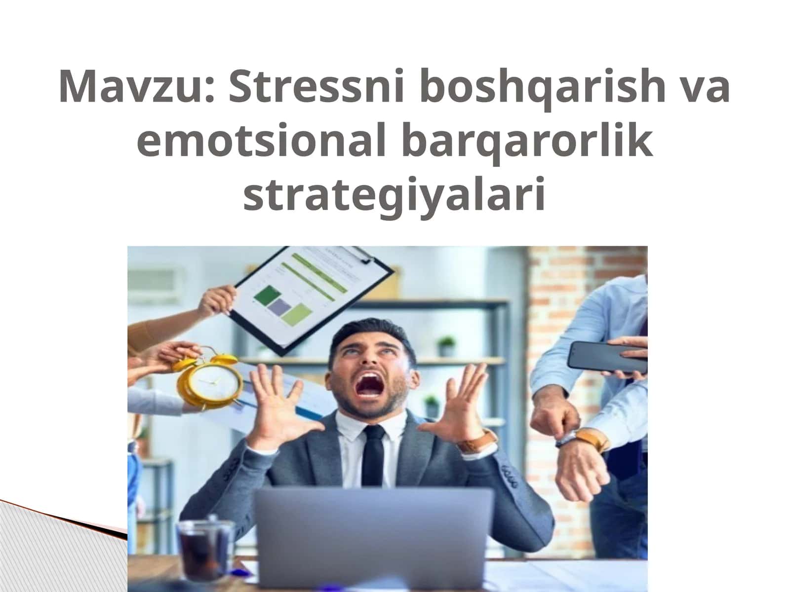 Stressni boshqarish va emotsional barqarorlik strategiyalari