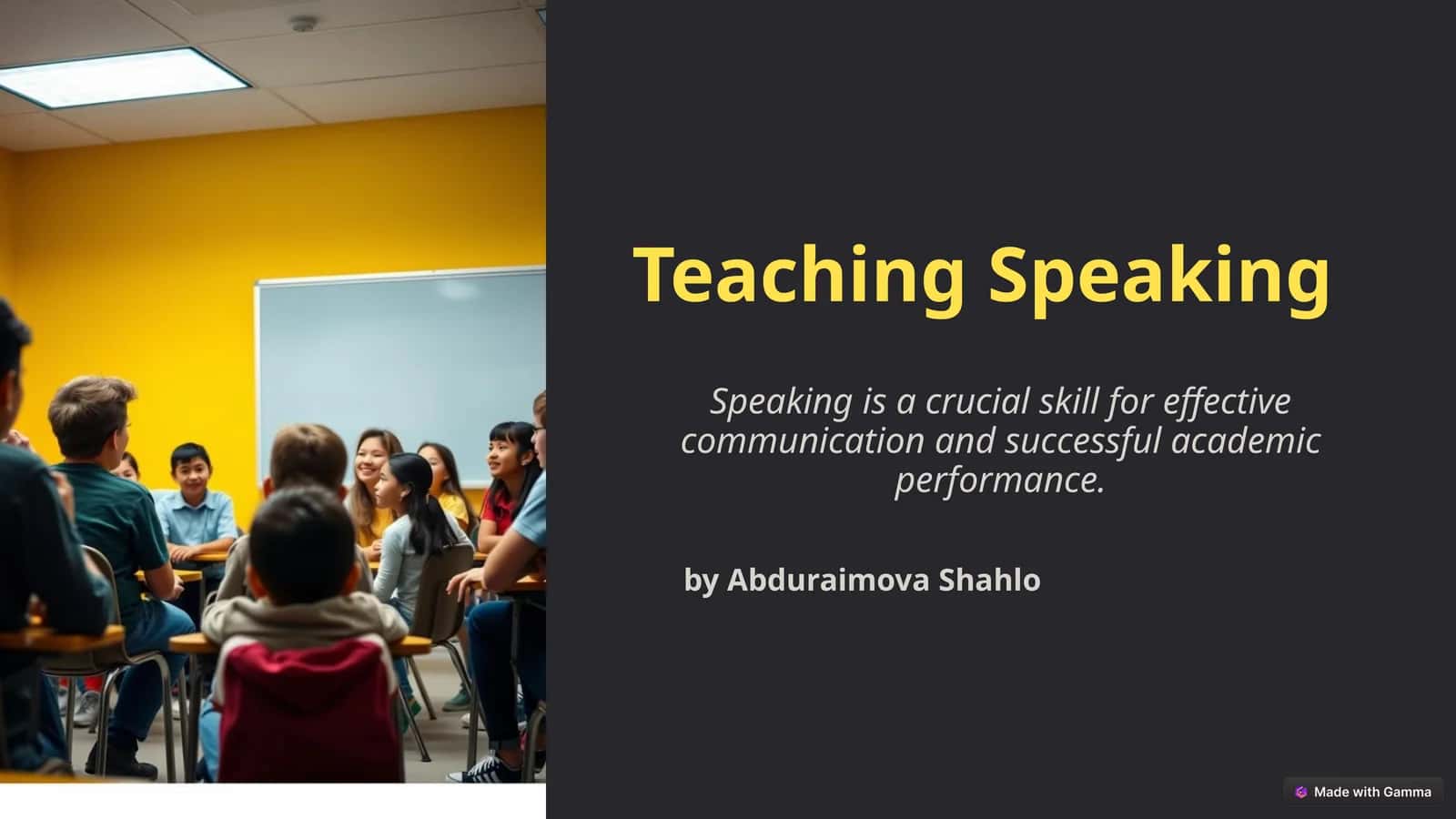 Teaching Speaking