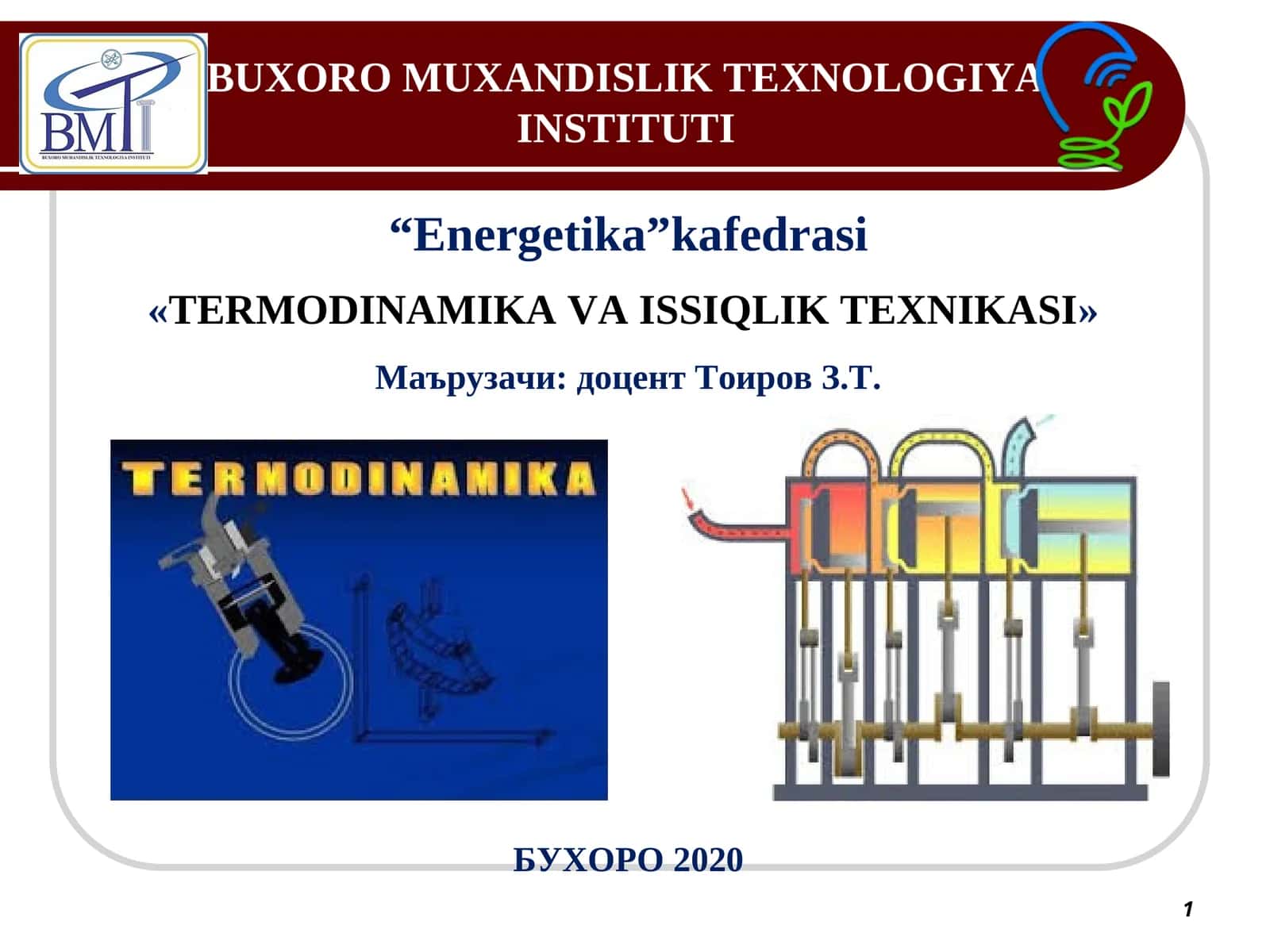 Termodinamika va Issiqlik Texnikasi