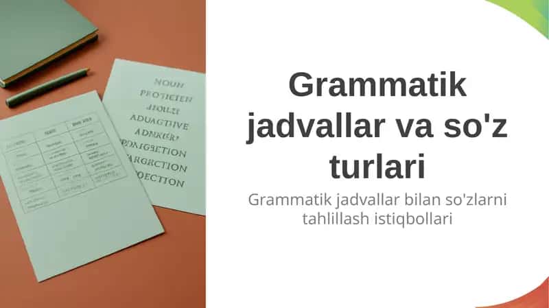 Grammatik jadvallar bilan so'zlarni tahlillash istiqbollari