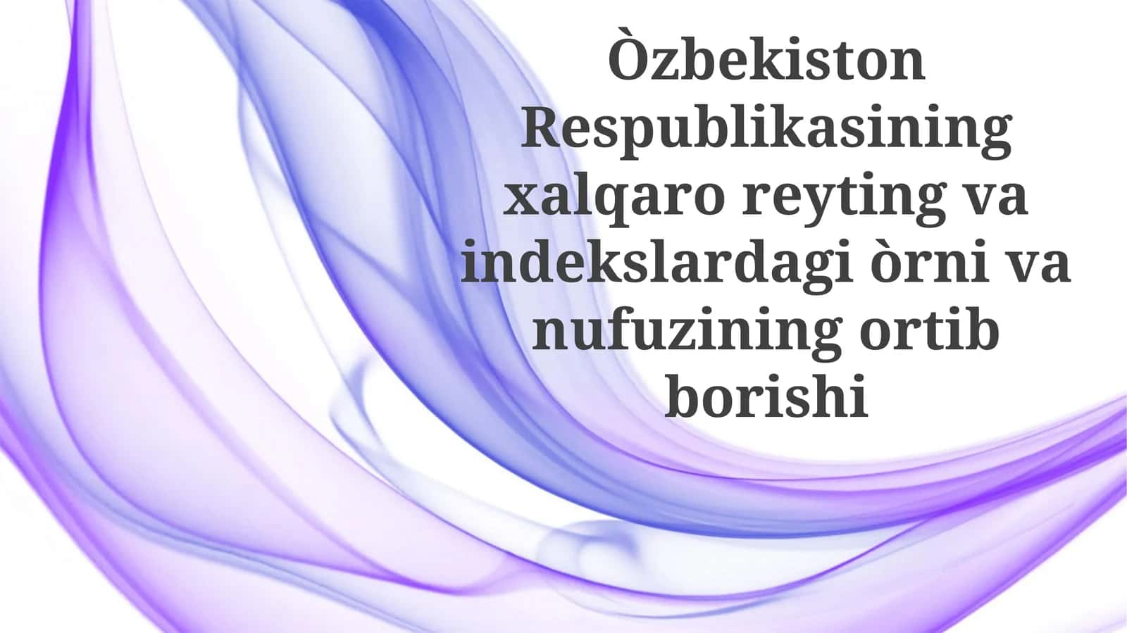 Iqtisodiy o'sish va islohotlar