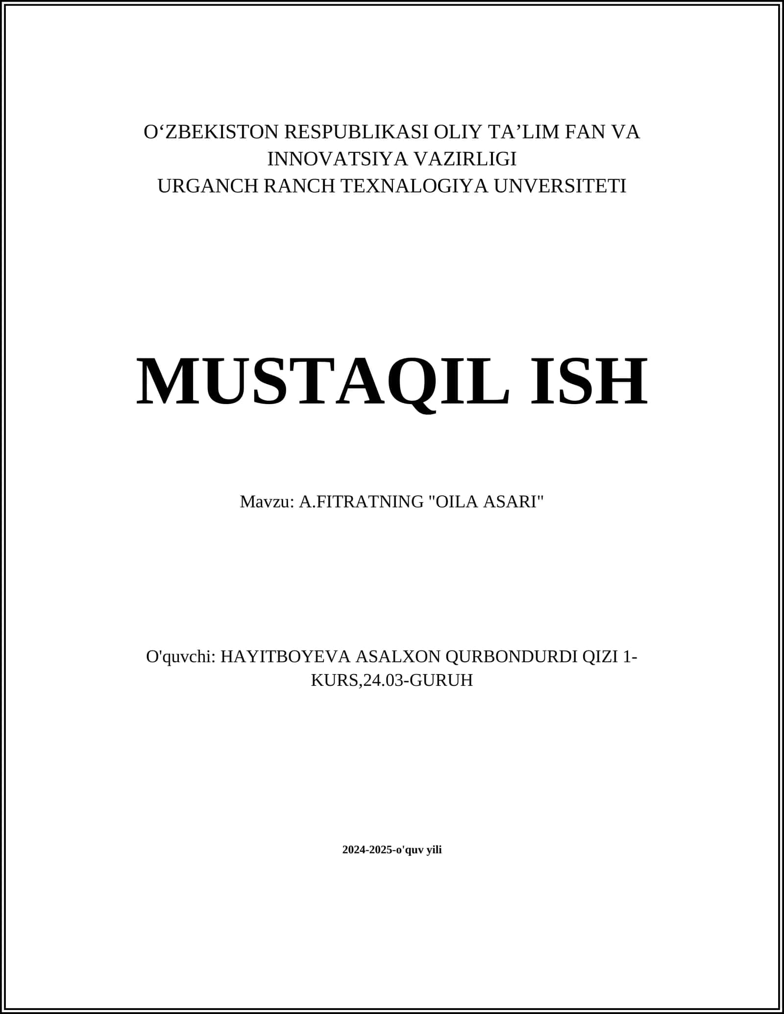 A.FITRATNING "OILA ASARI"