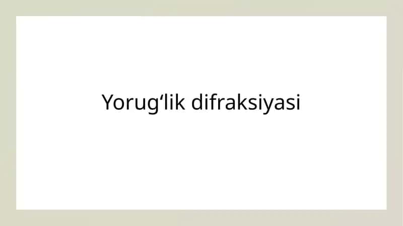 Yorugʻlik difraksiyasi