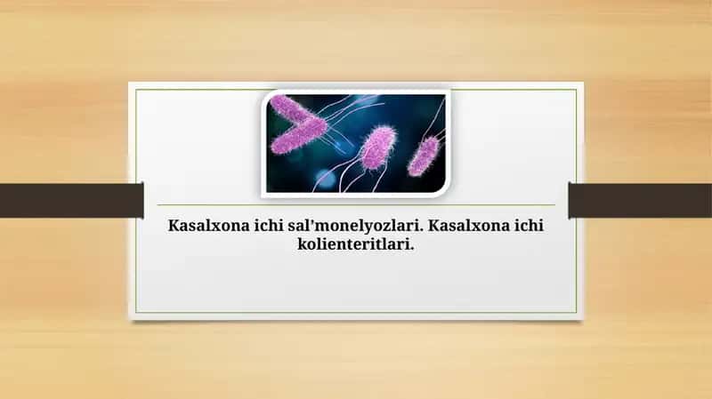 Kasalxona ichi sal’monelyozlari. Kasalxona ichi kolienteritlari