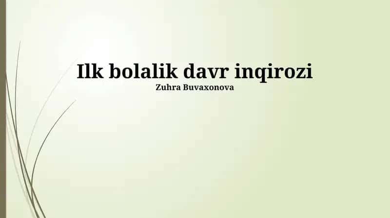 Ilk bolalik davr inqirozi