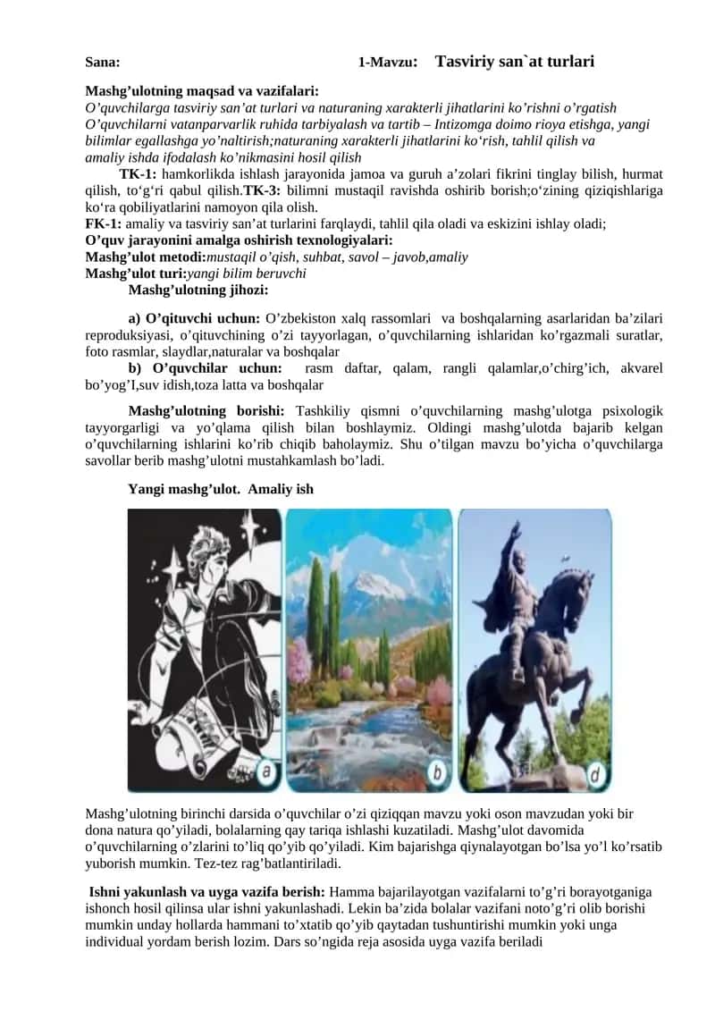 Tasviriy san`at turlari