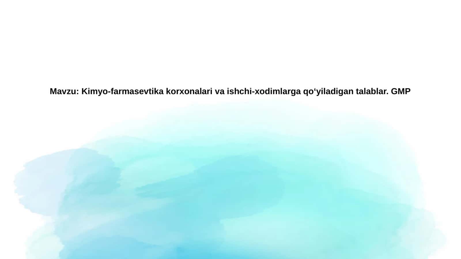 Kimyo-farmasevtikakorxonalarivaishchi-xodimlargaqoʻyiladigantalablar