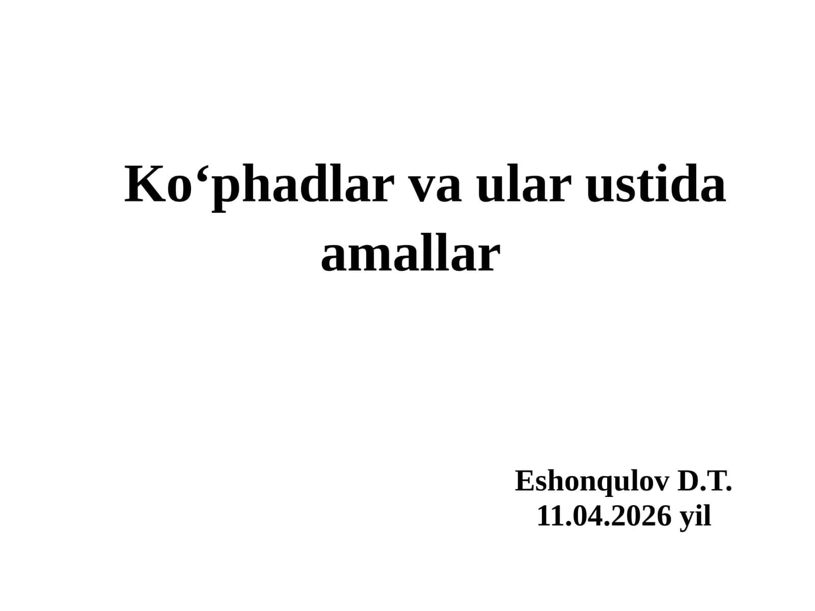 Ko‘phadlar va ulardagi amallar