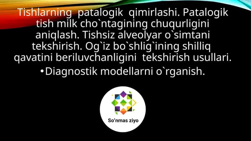 Tishlarning patologik qimirlashini tekshirish