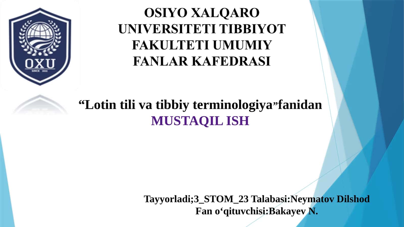 Lotintili Tibbiy Terminologiya