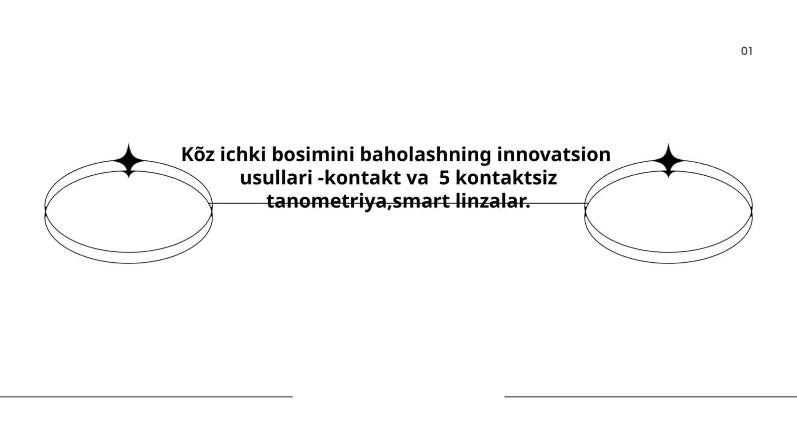 Kõz ichki bosimini baholashning innovatsion usullari -kontakt va 5 kontaktsiz tanometriya,smart linzalar
