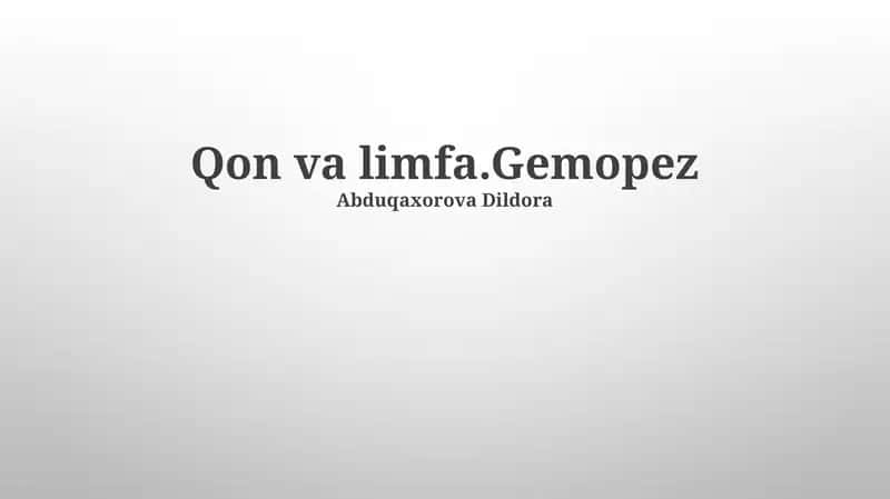 Qon va limfa