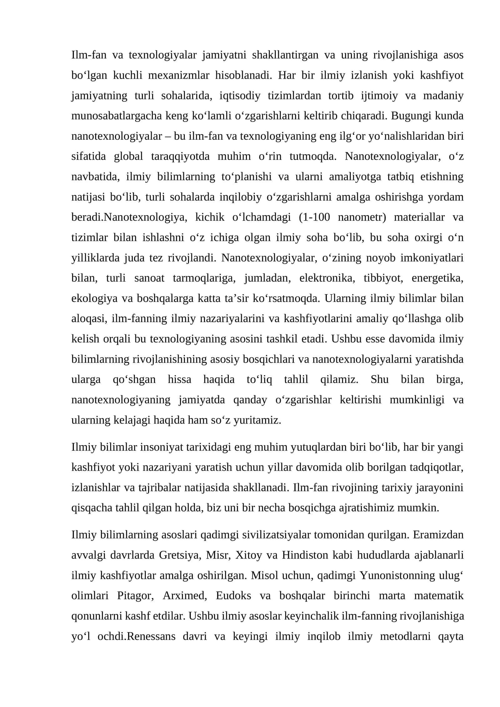 Nanotexnologiyalar