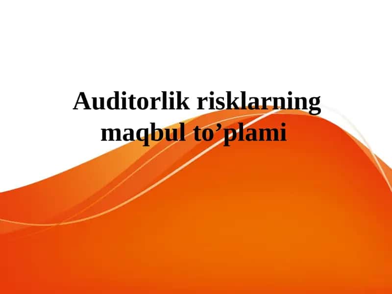 Auditorlik risklarining maqbul to’plami