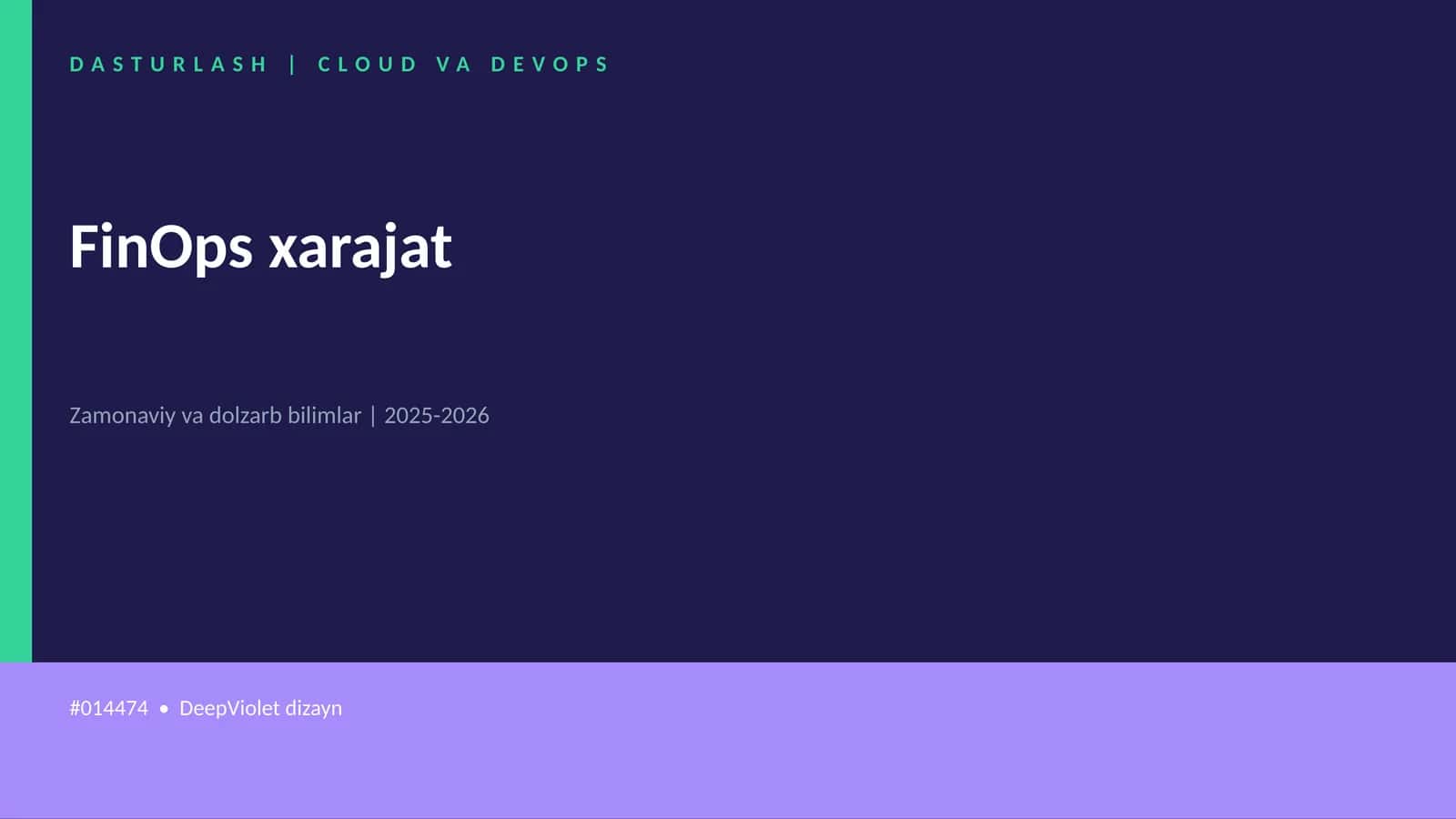 DASTURLASH | CLOUD VA DEVOPS