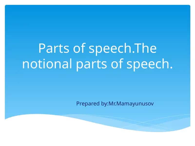 Parts of speech
