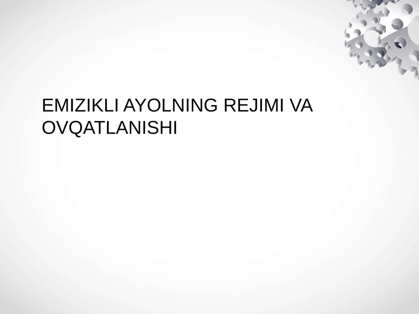 Emizikli ayollarning rejimi va ovqatlanishi