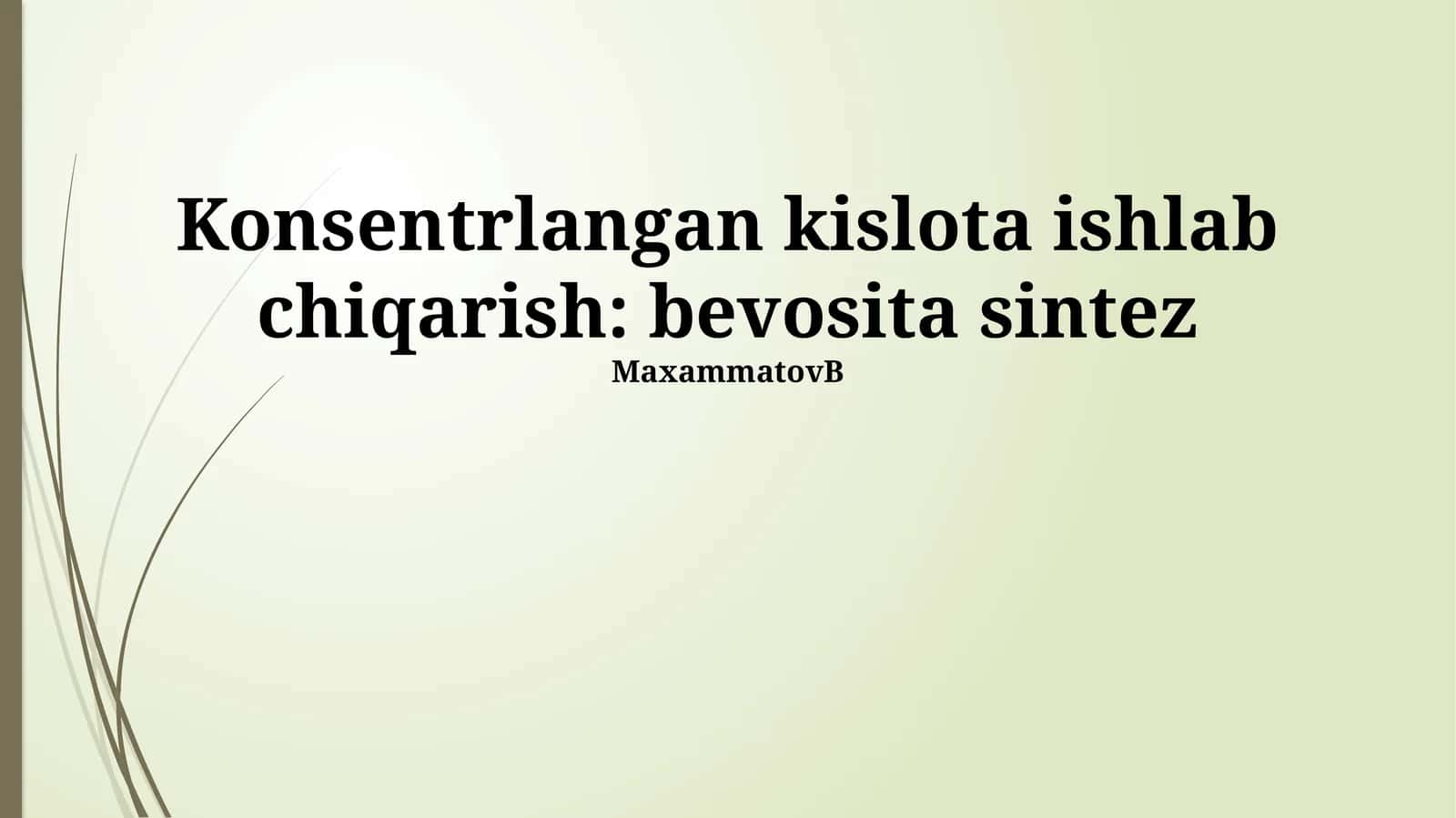 Konsentrlangan kislota ishlab chiqarish: bevosita sintez