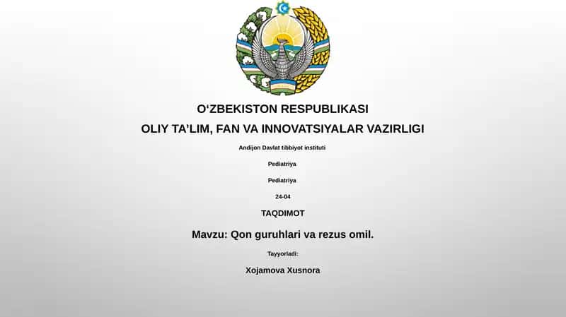 Qon guruhlari va rezus omil
