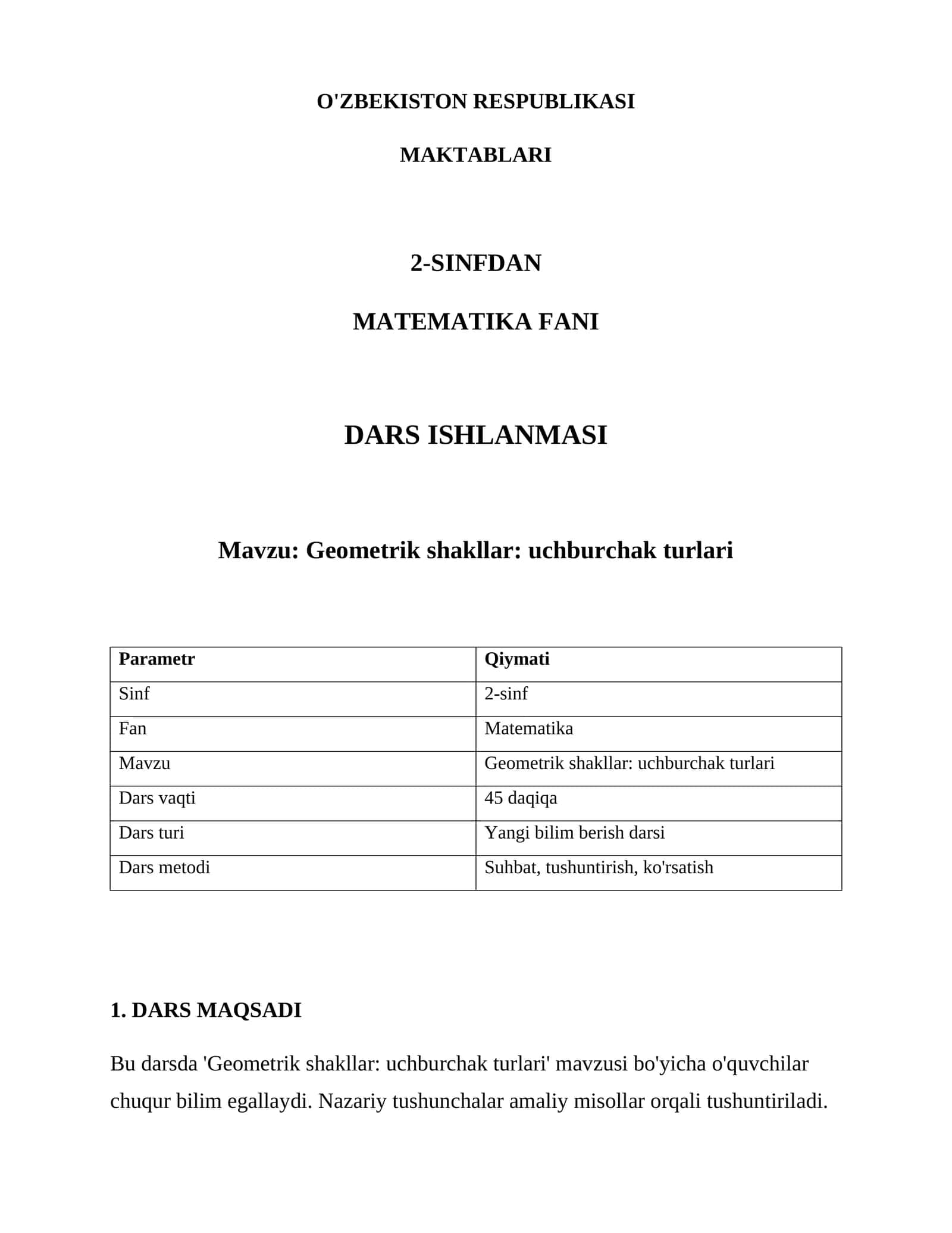 Geometrik shakllar: uchburchak turlari