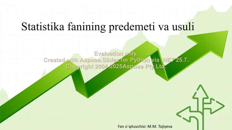 Statistika fanining predmeti va usuli
