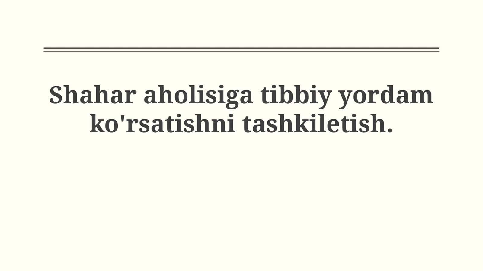 Tibbiy yordam ko'rsatish