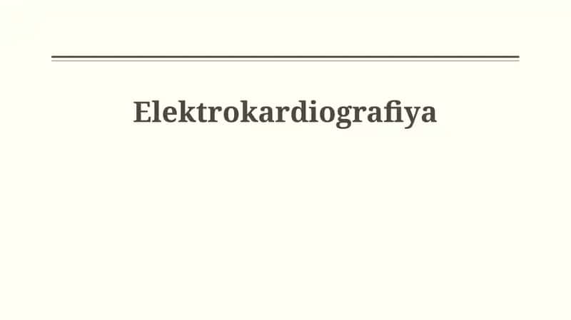 Elektrokardiografiya