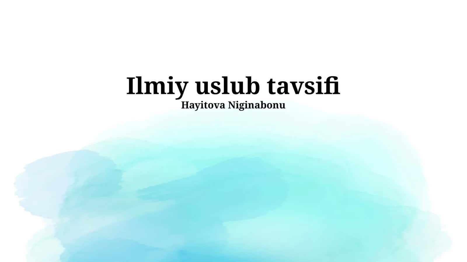 Ilmiy uslub tavsifi