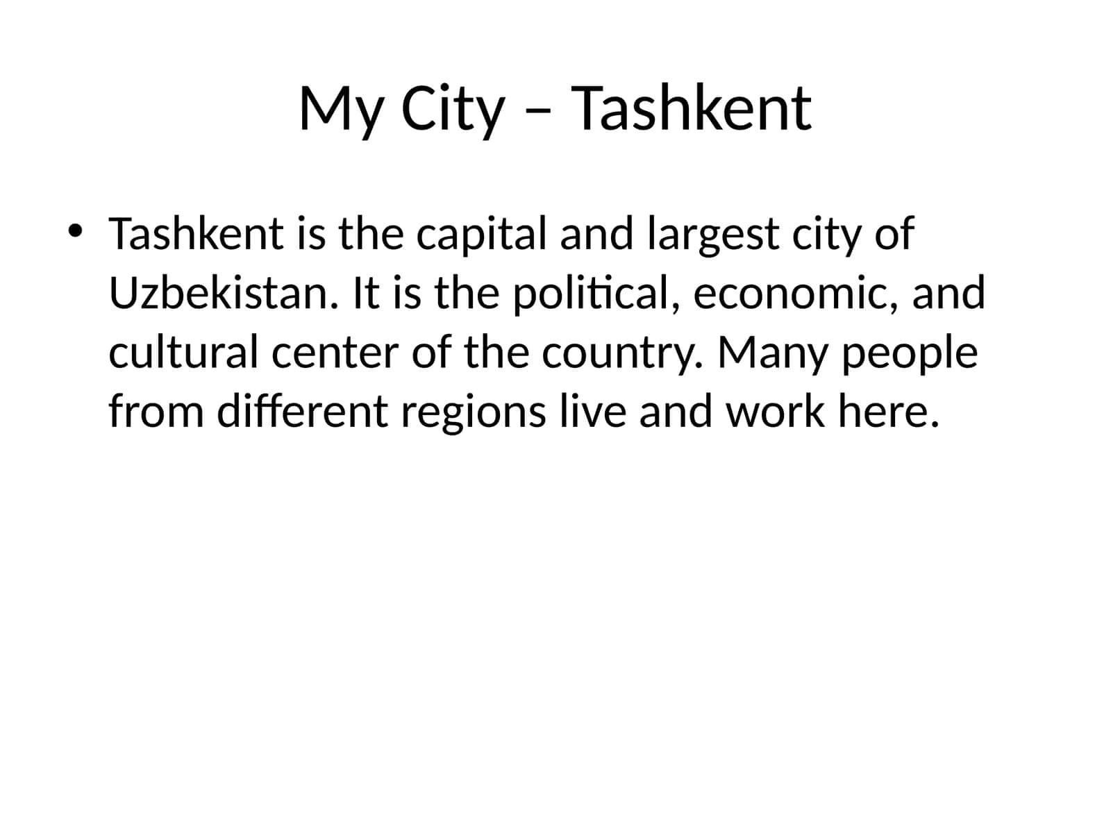 My City – Tashkent
