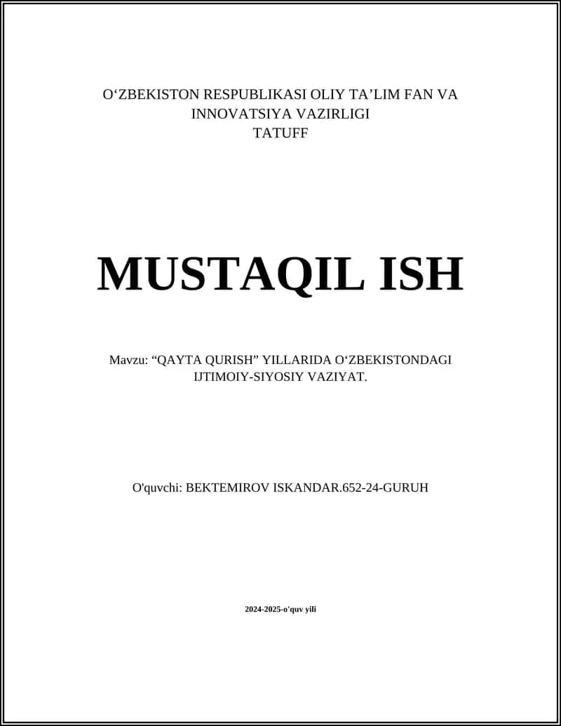 QAYTA QURISH