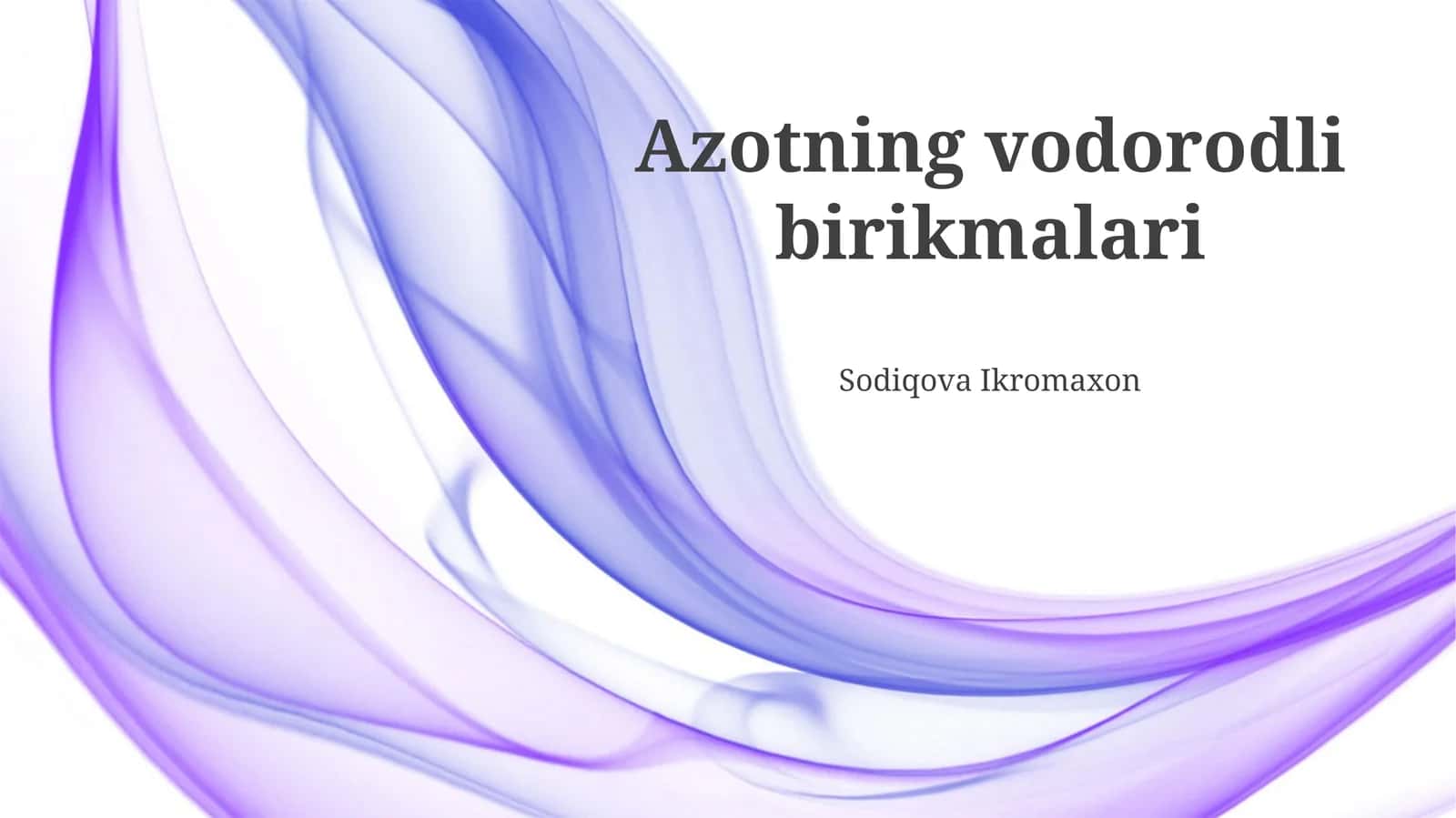 Azotning vodorodli birikmalari