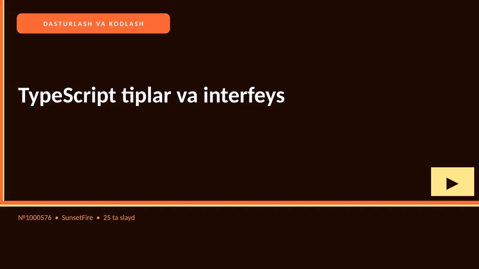 TypeScript tiplar va interfeys
