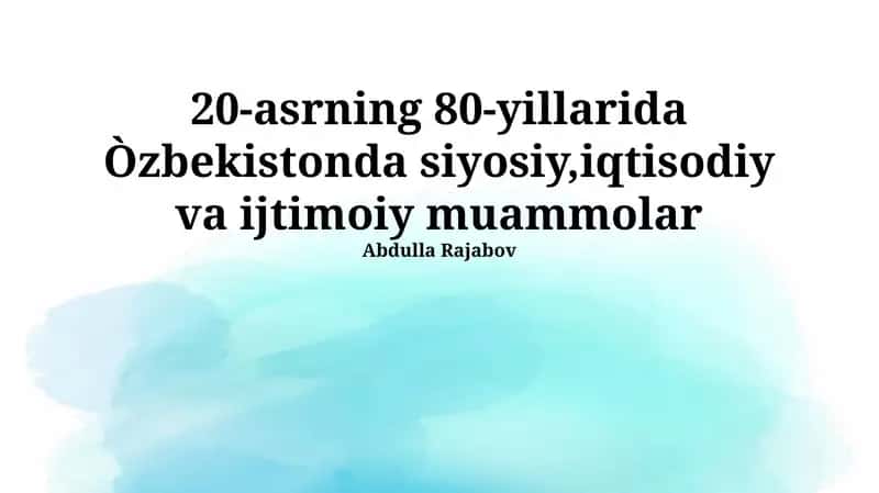 Sanoatning sust rivojlanishi