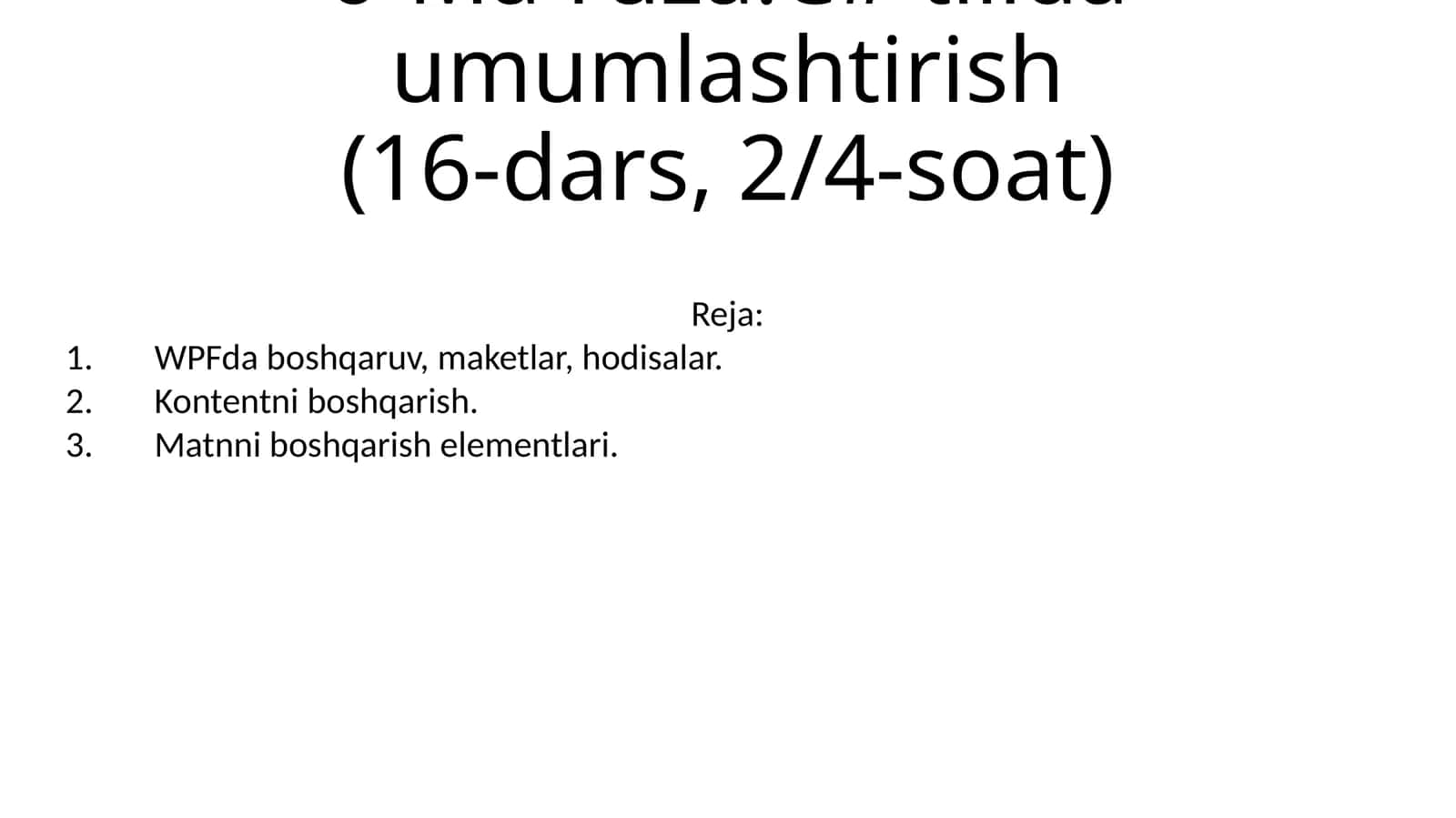 C# tilida umumlashtirish