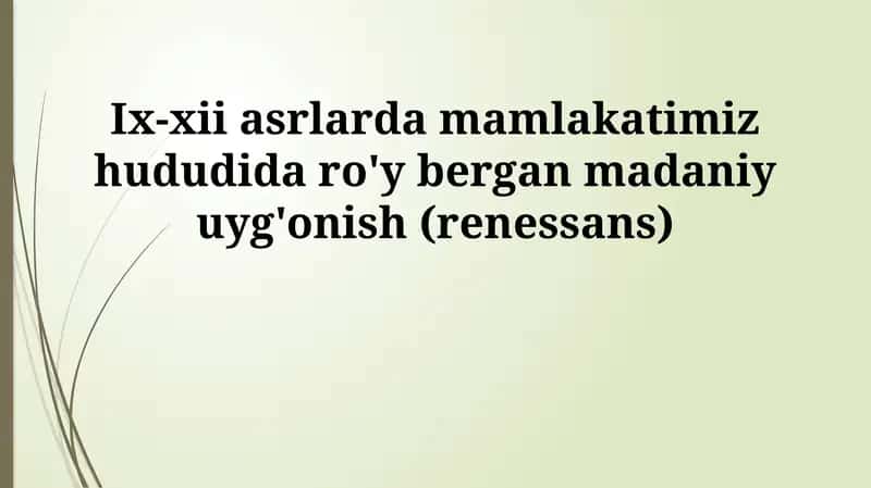 Madaniy uyg'onish (renessans)